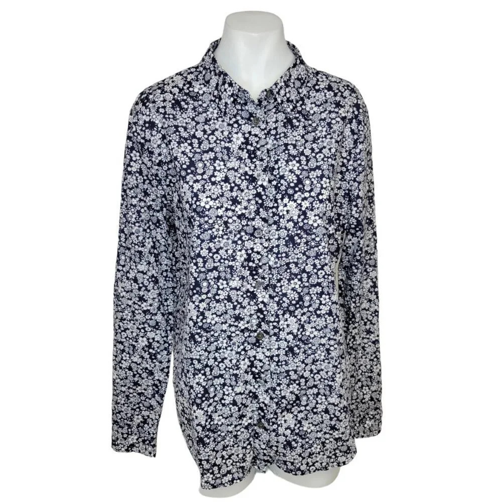 Equipment Femme Womens Floral Button Down Top Size M Cotton